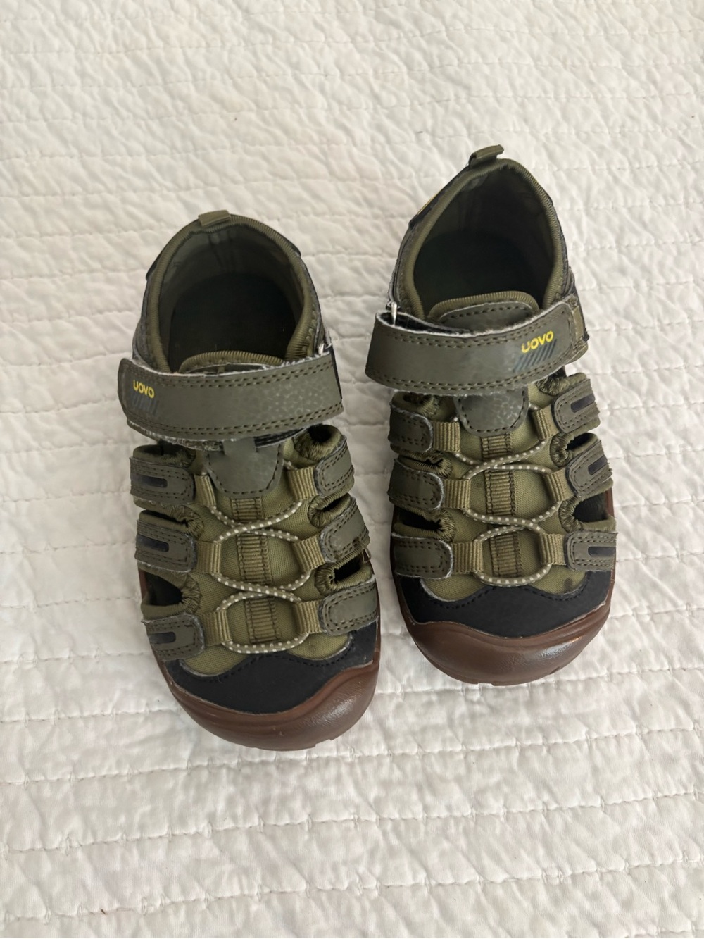 OVO Kids Olive Green Brown Closed-Toe Sandals